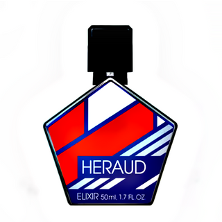 Flacone da 50 ml del profumo "Heraud" di Andy Tauer, dal design artistico e minimale, che racchiude una fragranza intensa e sofisticata con accordi orientali e speziati.