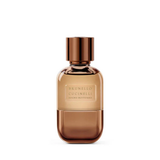 Flacone da 100 ml del profumo "Sogno Notturno" di Brunello Cucinelli, parfum elegante e avvolgente con note legnose, ambrate e muschiate, che evocano il fascino intimo della notte umbra.