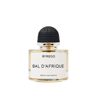 Flacone di Byredo Bal d’Afrique Absolu de Parfum 50ml – profumo unisex intenso con note agrumate, gourmand e ambrate. Elegante e raffinato.