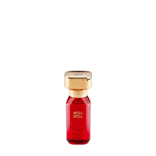 Flacone da 15 ml del profumo "Mula Mula Rouge Extreme" di Byron, extrait de parfum concentrato e seducente con note fruttate, caramellate e speziate per una scia irresistibile in formato compatto.