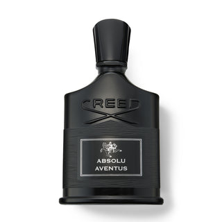 Flacone 100ml di CREED Aventus Absolu, profumo maschile di nicchia con note agrumate, speziate e legnose, su sfondo elegante.