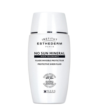 Flacone da 40ml di Institut Esthederm No Sun Mineral Fluide Invisible Protecteur SPF50+, protezione solare minerale per pelli sensibili