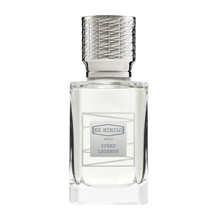 Flacone 60ml del profumo "Speed Legends" di EX NIHILO, eau de parfum dinamica e moderna con accordi legnosi, agrumati e metallici ispirati all’adrenalina e alla velocità.