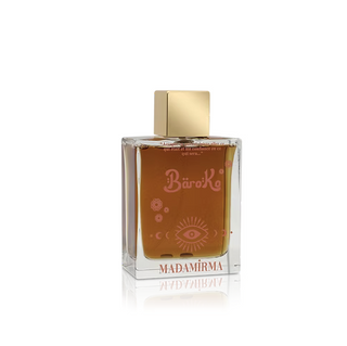 Baroko Extrait de Parfum 100 ml di Madamirma – fragranza unisex calda e orientale con note di rum, sesamo tostato, cannella, tabacco, ambra, muschio e tonka.