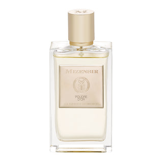Flacone da 100ml di Mizensir Poudre D’Or Eau de Parfum, profumo fiorito e cipriato con tiarè, iris e vaniglia, firmato da Alberto Morillas.