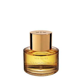 Flacone 50 ml di New Notes Mangomina D Extrait de Parfum, fragranza unisex fruttata-ambrata con note di mango, zafferano e ambra.