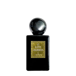 Flacone da 100 ml del profumo "Alheba" di The Cave, extrait de parfum intenso e spirituale, con accordi mistici, speziati e legnosi che evocano eleganza e introspezione profonda.