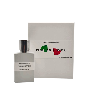 Flacone da 50 ml di Walter Maiorano Italian Lover Extrait de Parfum, fragranza unisex con agrumi, pistacchio e Ambroxan.