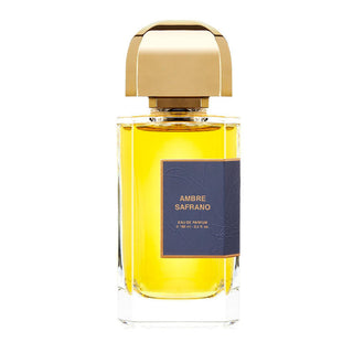 Flacone da 100 ml del profumo "Ambre Safrano", eau de parfum calda e avvolgente con note ambrate, zafferano e legni preziosi, ideale per chi ama fragranze opulente e speziate.