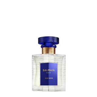 Flacone trasparente per l'Eau de Toilette Bleu Infini di Balmain