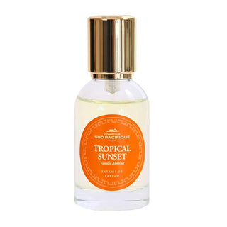 Flacone da 30ml di Tropical Sunset Vanille Absolue Extrait de Parfum – fragranza unisex con note di lime, vaniglia affumicata e legni tropicali.