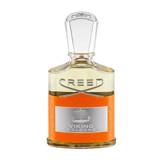 Flacone del profumo "Viking Cologne Millésime Concentrée" di Creed, dal design audace e moderno, che evoca una fragranza fresca e vigorosa ispirata allo spirito avventuroso dei Vichinghi.