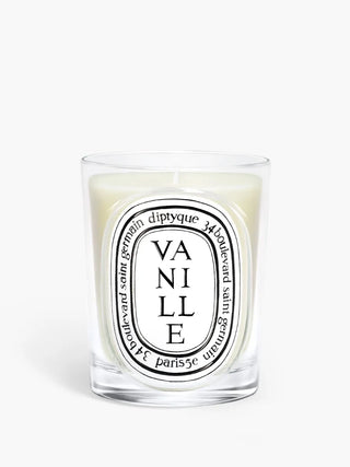 DIPTYQUE Vanille Candela profumata 190 g alla vaniglia con sfumature cuoiate e fumé