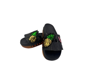 Duca D'Ascalona-Ciabatta modello Savannah Nero+Paillettes