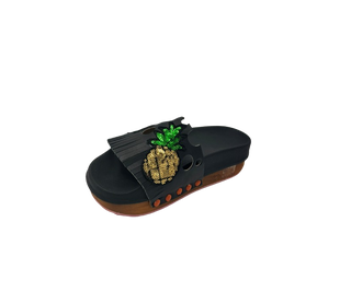 Duca D'Ascalona-Ciabatta modello Savannah Nero+Paillettes