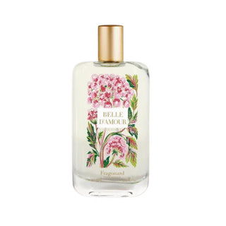 Flacone da 100 ml del profumo "Belle d'Amour" di Fragonard, eau de toilette romantica e delicata con note floreali, fruttate e cipriate che celebrano l’eleganza femminile.
