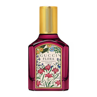 Flacone rosa fucsia di Gucci Flora Gorgeous Gardenia Intense EDP 30ml, design vibrante e raffinato, con fragranza floral‑woody gourmand intensa e moderna.