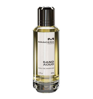 Flacone del profumo "Sand Aoud" di Mancera, eau de parfum 60ml esotica e calda con note di oud, spezie e ambra che evocano atmosfere orientali e sabbiose.
