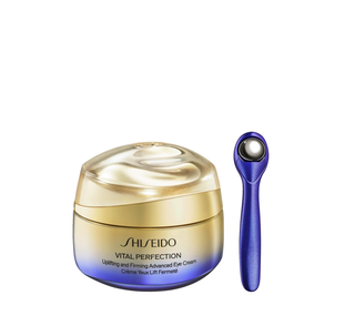Shiseido Vital Perfection Uplifting and Firming Eye Cream – crema contorno occhi antietà con effetto lifting, idratazione 24 h e tecnologie ReNeura, MATSU-ProSculpt, VP8.