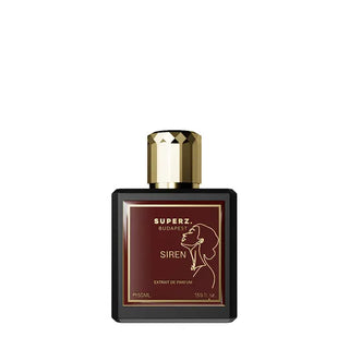 Flacone 50 ml di Superz. Budapest Siren Extrait de Parfum – fragranza fruttata-fiorita unisex con note di mango, gelsomino, vaniglia, sandalo e incenso.