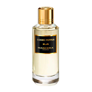 Flacone del profumo "Cosmic Pepper", fragranza vivace e speziata con note di pepe, agrumi e legni aromatici che esplorano un universo olfattivo audace e stellare.